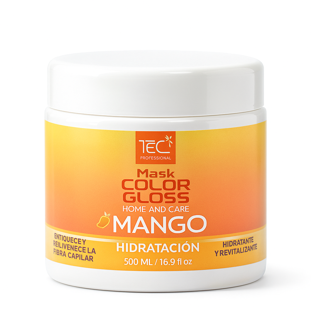 Mascarilla color gloss mango TEC Profesional – Nutrición profunda 500 gr.