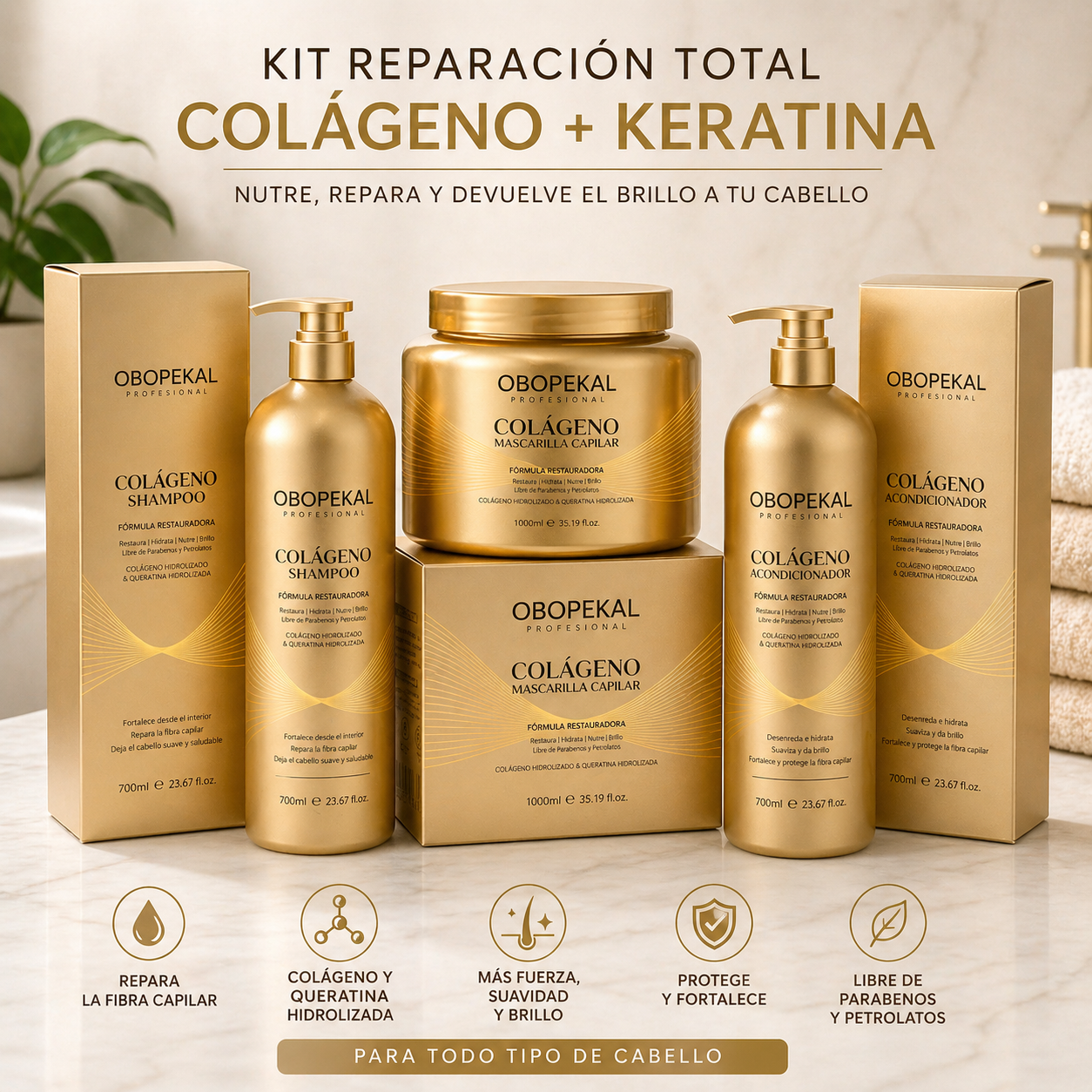 Kit Reparación Total Colágeno + Keratina