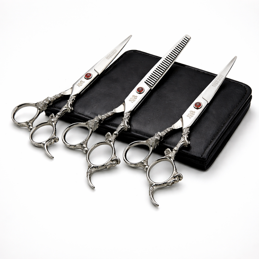 Set tijeras profesionales esculpidora + 2 filo navaja