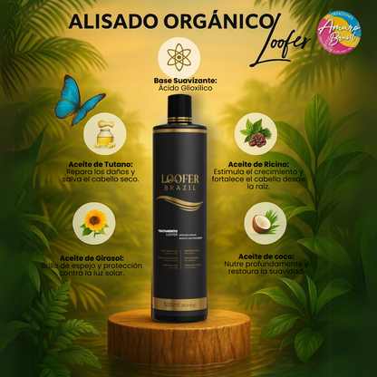 Alisado Orgánico Loofer – Brillo, suavidad y fuerza sin formol - 1 litro