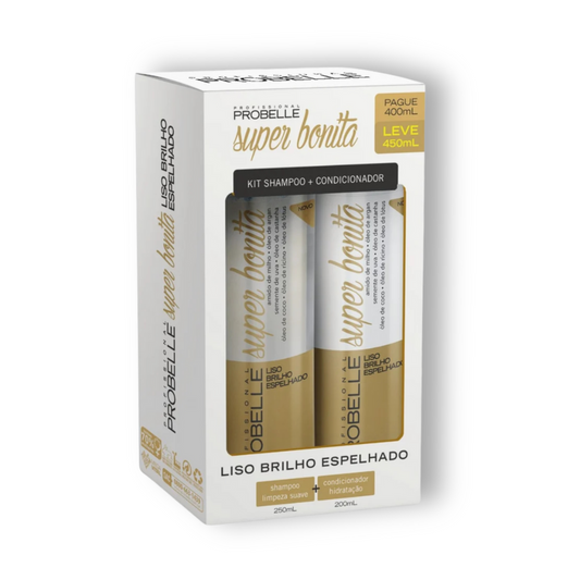 Kit Shampoo y Acondicionaor Probelle Liso espejado