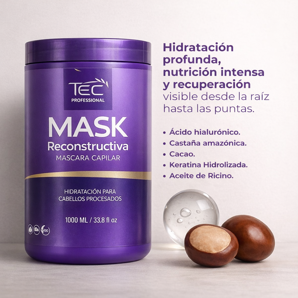 Mascarilla Capilar TEC Profesional – Hidratación profunda con tecnología vegetal 1 kilo