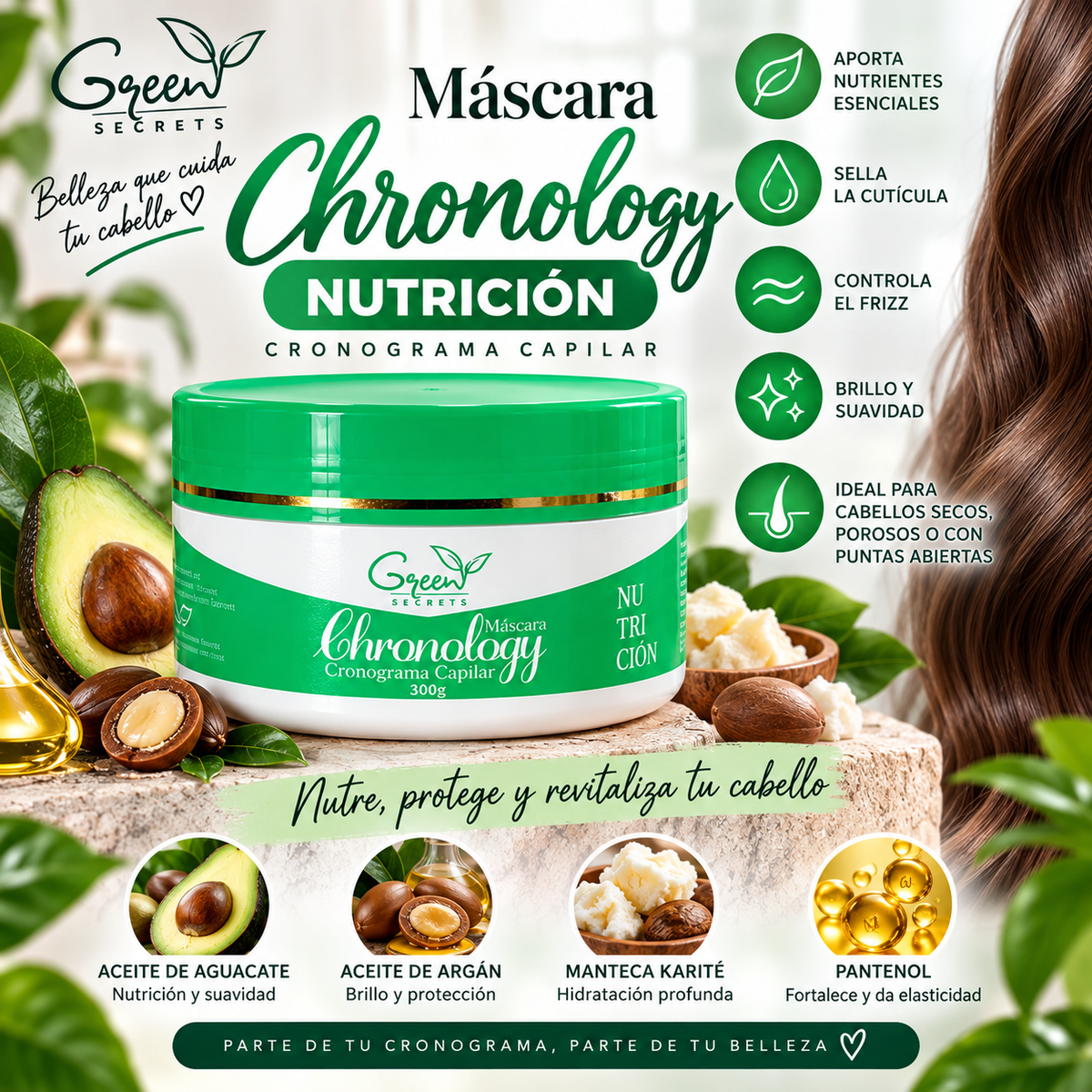 Máscara Chronology – Cronograma Capilar Green Secrets