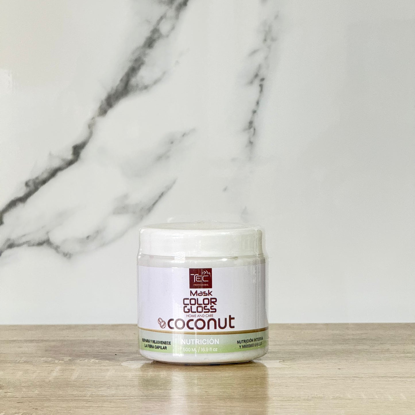 Kit TEC Color Gloss Coconut nutrición intensa + Protector térmico +mascarilla Coconut