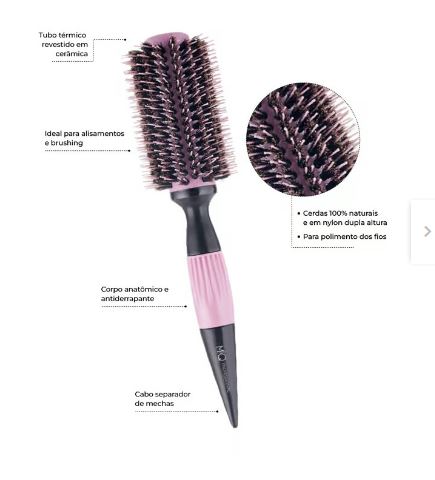 Cepillo Profesional MQ Prime Termo Cerámica Brushing Fucsia 33 mm